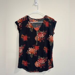 Express Black Floral Gramercy Shirt - S